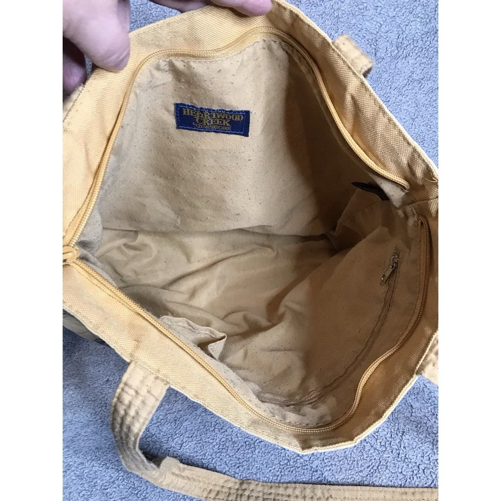 Jim Shore Heartwood Creek 5 Cat Tote‎ Quilted Zippered Inner Pockets
